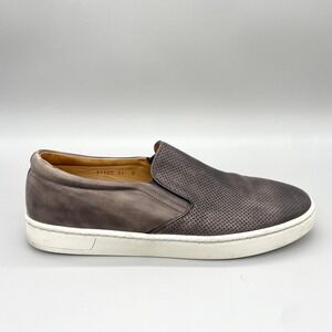 Magnanni Turo Lo Mens 10 M Perforated Leather Slip On Sneakers Grey Brown Casual